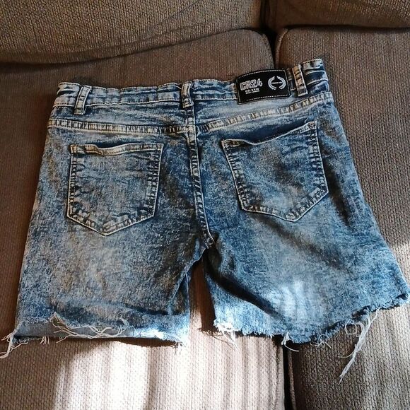 Distressed Blue Denim Shorts RL3 - Picture 2 of 6